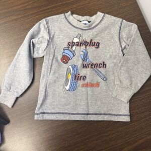 Vintage OshKosh B'gosh Toddler 4T Shirt USA Made Mechanic Car Graphic 90s Tee LS